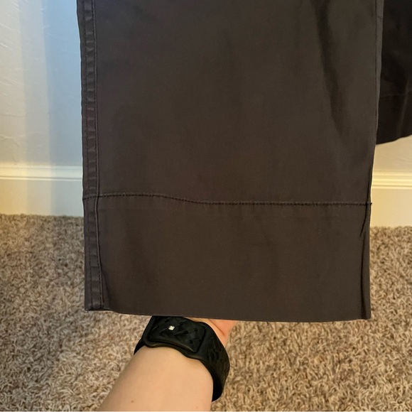 FAHERTY Everyday Crop Wide Leg Cotton Pants in Dark Gray Sz L Organic Cotton - Picture 5 of 14